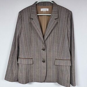 Tahari Auther S Levine Women's Brown/ Tan Plaid Blazer/ Suit Jacket Size 16 NWT